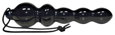 Чёрная анальная ёлочка с петелькой 18 см Orion (черный) 