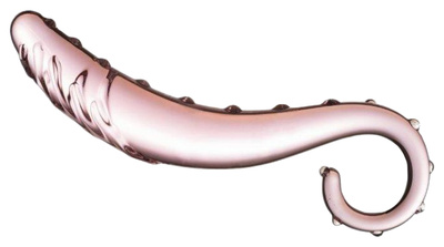 Нежно-розовый стеклянный стимулятор 16 см Сумерки Богов 