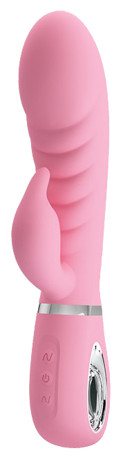 Вибратор с клиторальным стимулятором, PRESCOTT 7 режимов вибрации, Baile (розовый; серебристый) 