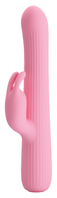 Нежно-розовый вибромассажер Julian с волновой ротацией 17,8 см Baile 