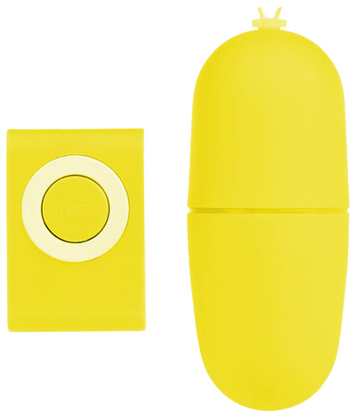 Желтое виброяйцо с пультом управления 7 см Сумерки Богов (желтый) 