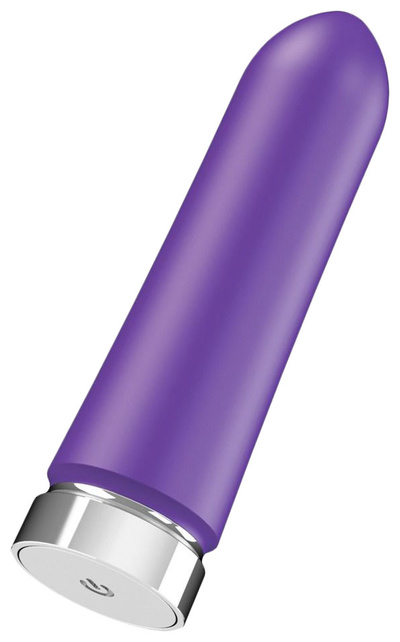 Фиолетовая перезаряжаемая вибропуля VeDO Bam 9,7 см (фиолетовый) 
