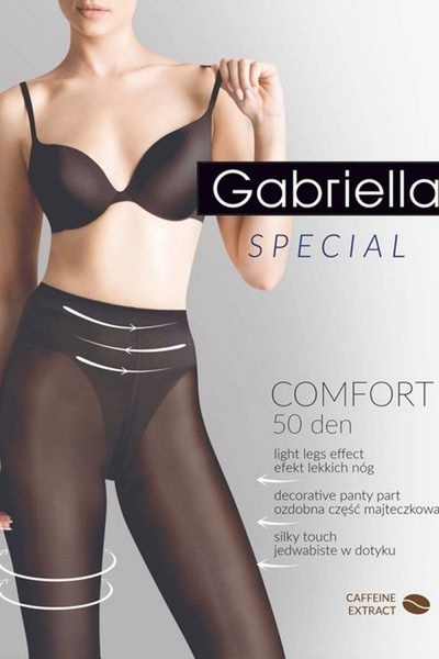 Утягивающие в бедрах и талии колготки с кофейным экстрактом Comfort Gabriella 400 (черный) 