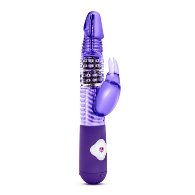 Фиолетовый вибратор с клиторальной стимуляцией Luxe Rabbit 2 - 26 см. Blush Novelties 