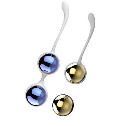 Синие и золотистые вагинальные шарики Nalone Yany (разноцветный) 