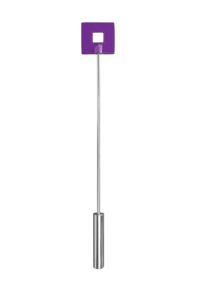 Фиолетовая шлёпалка Leather Square Tiped Crop с наконечником-квадратом - 56 см. Shots Media BV (фиолетовый) 