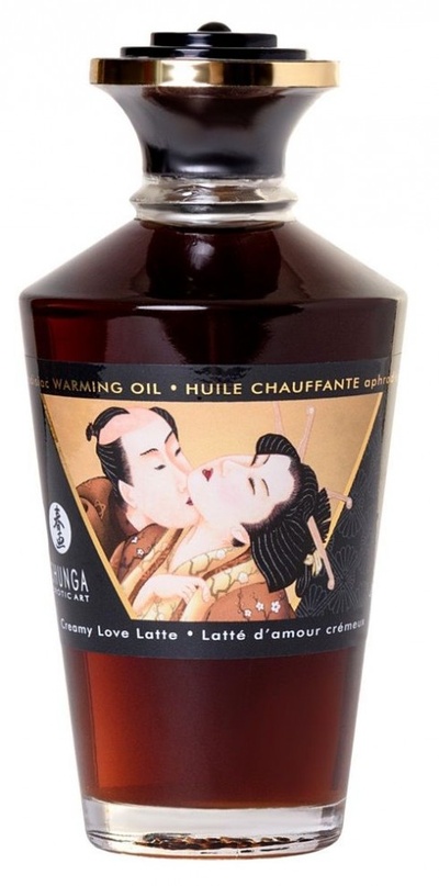 Массажное интимное масло с ароматом сливочного латте - 100 мл. Shunga 