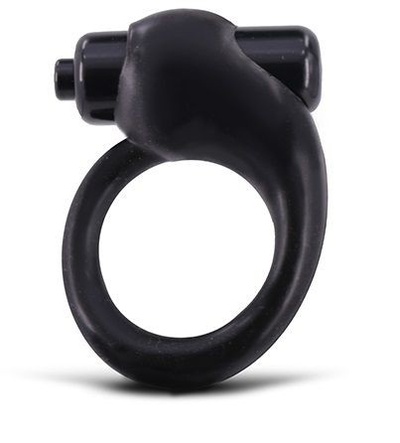Чёрное эрекционное кольцо с вибрацией Seven Creations (черный) 