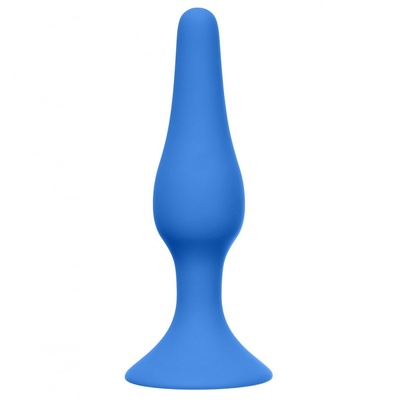 Синяя анальная пробка Slim Anal Plug Large - 12,5 см. Lola Games (синий) 