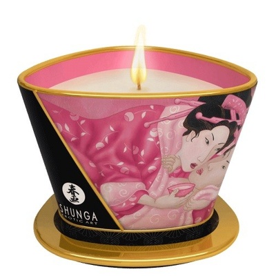 Массажная свеча Rose Petals с ароматом розы - 170 мл. Shunga 