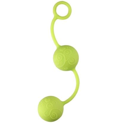 Зелёные вагинальные шарики с завитушками на поверхности Dream Toys (лаймовый) 
