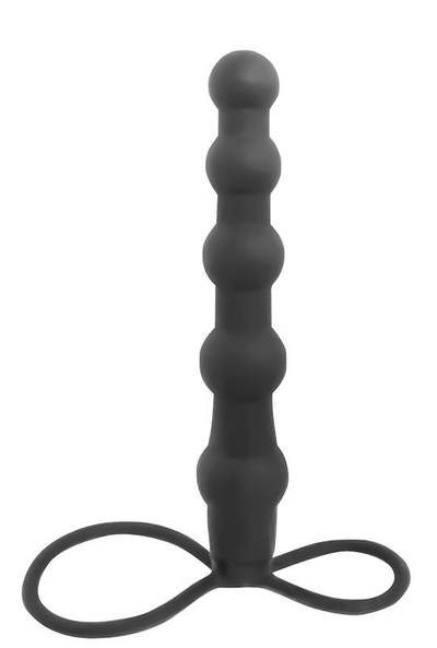 Черная ёлочка-насадка для двойного проникновения Mojo Bumpy - 15 см. Seven Creations (черный) 