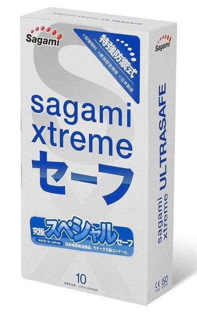 Презервативы Sagami Xtreme Ultrasafe с двойным количеством смазки - 10 шт. (прозрачный) 