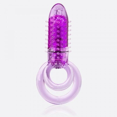 Фиолетовое виброкольцо с подхватом мошонки DOUBLE O 8 PURPLE Screaming O (фиолетовый) 