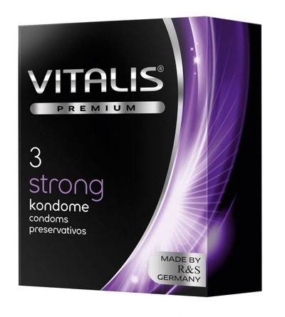 Презервативы с утолщенной стенкой VITALIS PREMIUM strong - 3 шт. (прозрачный) 