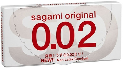Ультратонкие презервативы Sagami Original 0.02 - 2 шт. (прозрачный) 