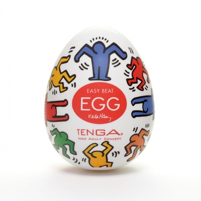 Мастурбатор-яйцо Keith Haring EGG DANCE Tenga (разноцветный) 