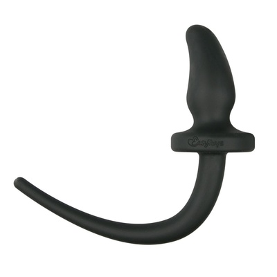 Черная анальная пробка EasyToys Dog Tail Plug с хвостом (черный) 