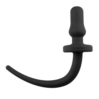Черная анальная пробка EasyToys с хвостом Dog Tail Plug (черный) 