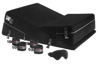 Черная подушка для секса из двух частей с креплениями Wedge/Ramp Combo Conversion Kit Liberator (черный) 