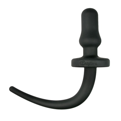 Черная анальная втулка EasyToys Dog Tail Plug с хвостом (черный) 