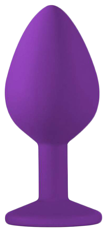 Фиолетовая анальная пробка с голубым стразом 9,2 см Vandersex 134363-SM (фиолетовый) 
