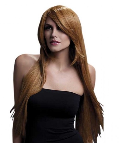 Рыжеватый парик с косой челкой Amber Fever 03868 (оранжевый) 