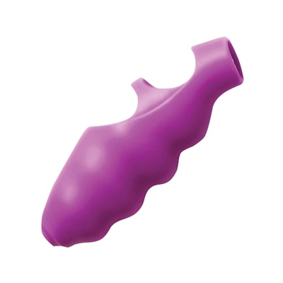 Фиолетовая насадка на палец Finger Bang-her Vibe с вибрацией XR Brands (фиолетовый) 
