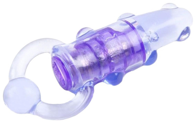 Фиолетовое эрекционное кольцо с удлиненным клиторальным стимулятором Brazzers BRQF031 (фиолетовый) 