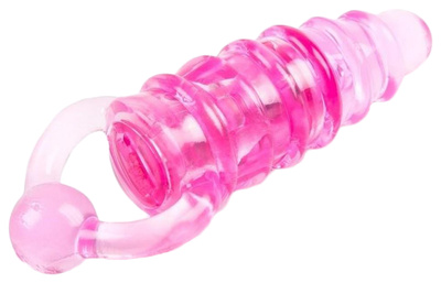 Розовое эрекционное кольцо с удлиненным клиторальным стимулятором Brazzers BRQF032 (розовый) 