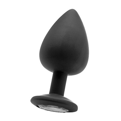Черная анальная пробка Extra Large Diamond Butt Plug 9,3 см Shots Media BV OU183BLK (черный) 