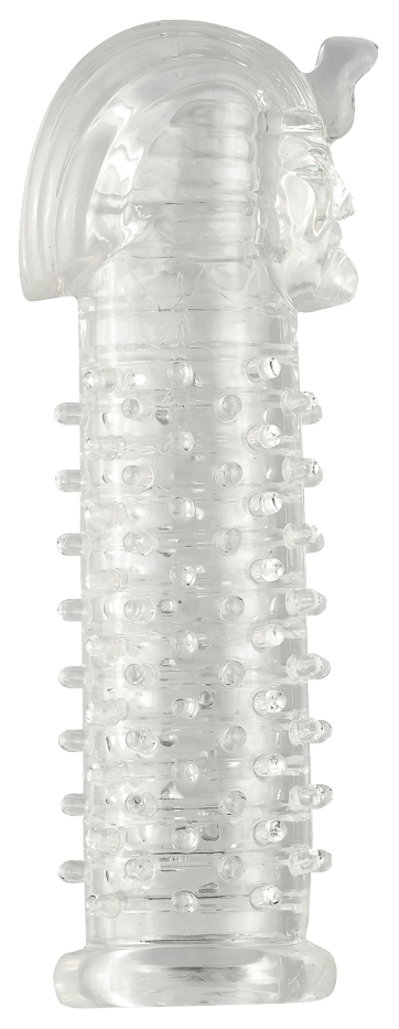 Прозрачная насадка на пенис с шипами и кольцами Фараон 14 см White Label МС01030027clear (прозрачный) 