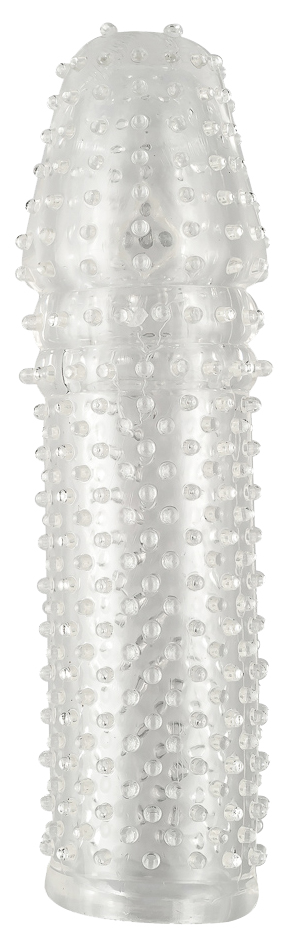 Прозрачная закрытая насадка с шишечками 14,5 см White Label МС01030029Clear (прозрачный) 