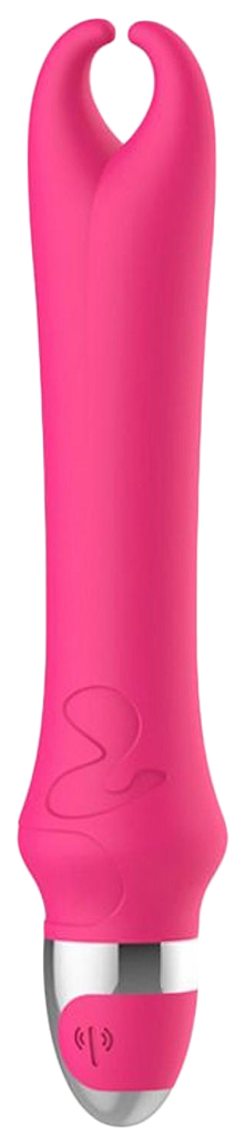 Розовый вибратор с рожками Pedicel 17,8 см Yuanse 