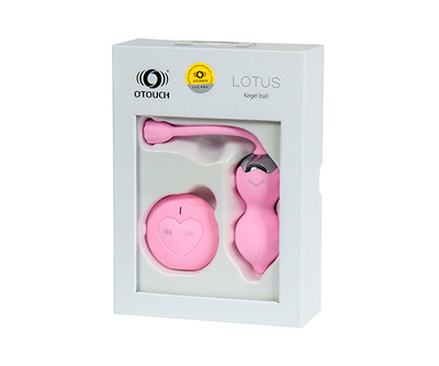 Розовые вагинальные шарики с пультом ДУ Otouch LOTUS (розовый) 