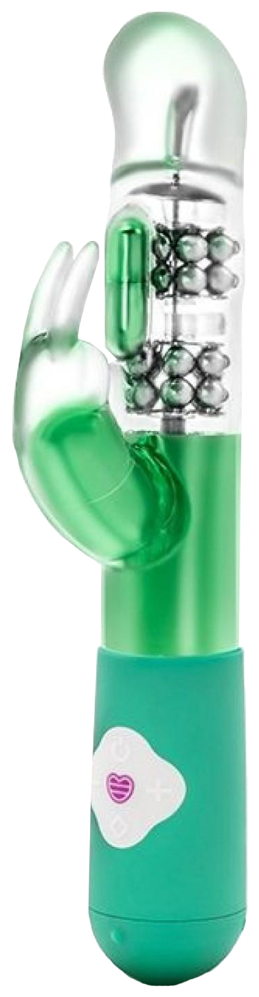 Зелёный вибромассажер с клиторальной стимуляцией Emerald G Rabbit 26 см Blush Novelties (зеленый) 