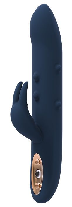 Синий вибромассажер-кролик ALPHEUS 23 см Dream Toys 