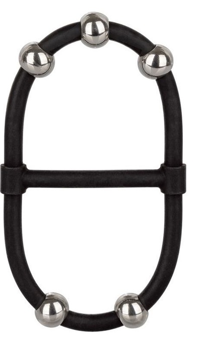 Эрекционное кольцо California Exotic Novelties Steel Beaded Dual Silicone Maximizer черное (черный) 