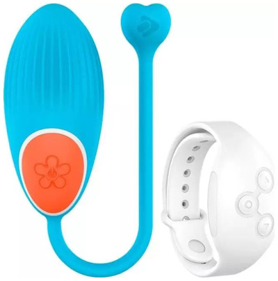 Виброяйцо DreamLove Wearwatch Egg Wireless Watchme голубое + пульт-часы белый (голубой) 