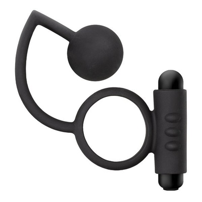 Эрекционное кольцо с вибропулей Silicone Anal Ball with Vibrating C-Ring Blush Novelties 