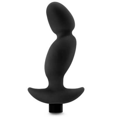 Черный анальный вибратор Silicone Vibrating Prostate Massager 04 16,5 см черный Blush Novelties 