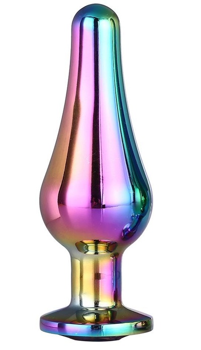 Радужная анальная пробка с кристаллом Coloured Pleasure Plug S 9 см Dream Toys (разноцветный) 