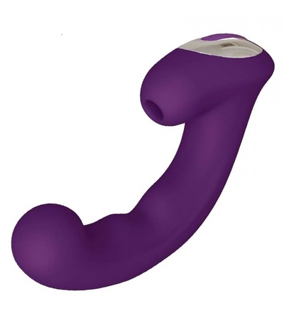 Фиолетовый клиторальный стимулятор с функцией вибратора Amante - 17,8 см., фиолетовый САТИСФАКЕР 