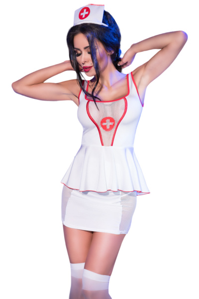 Оригинальный костюм медсестры, белый с красным CHILIROSE 