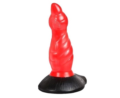 Красно-черный фантазийный фаллоимитатор - 19 см. Bior toys (красный; черный) 