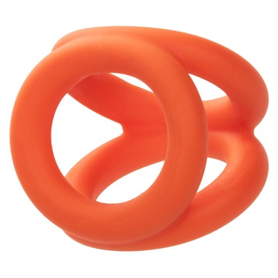 Оранжевое тройное эрекционное кольцо Liquid Silicone Tri-Ring California Exotic Novelties (оранжевый) 