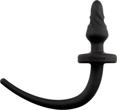 Анальный плаг EDC Wholesale Dog Tail Plug витой с хвостом черный 