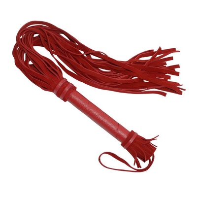 Флоггер Sitabella с кожаной ручкой 65 см красный Красная плеть с кожаной ручкой - 65 см. 