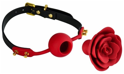 Кляп Дизайнерская коллекция Zalo Rose Ball gag (красный; черный) 