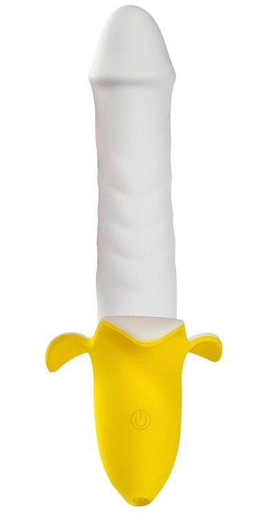 Пульсатор в форме банана Devi Banana Pulsator 19,5 см. (белый; желтый) 
